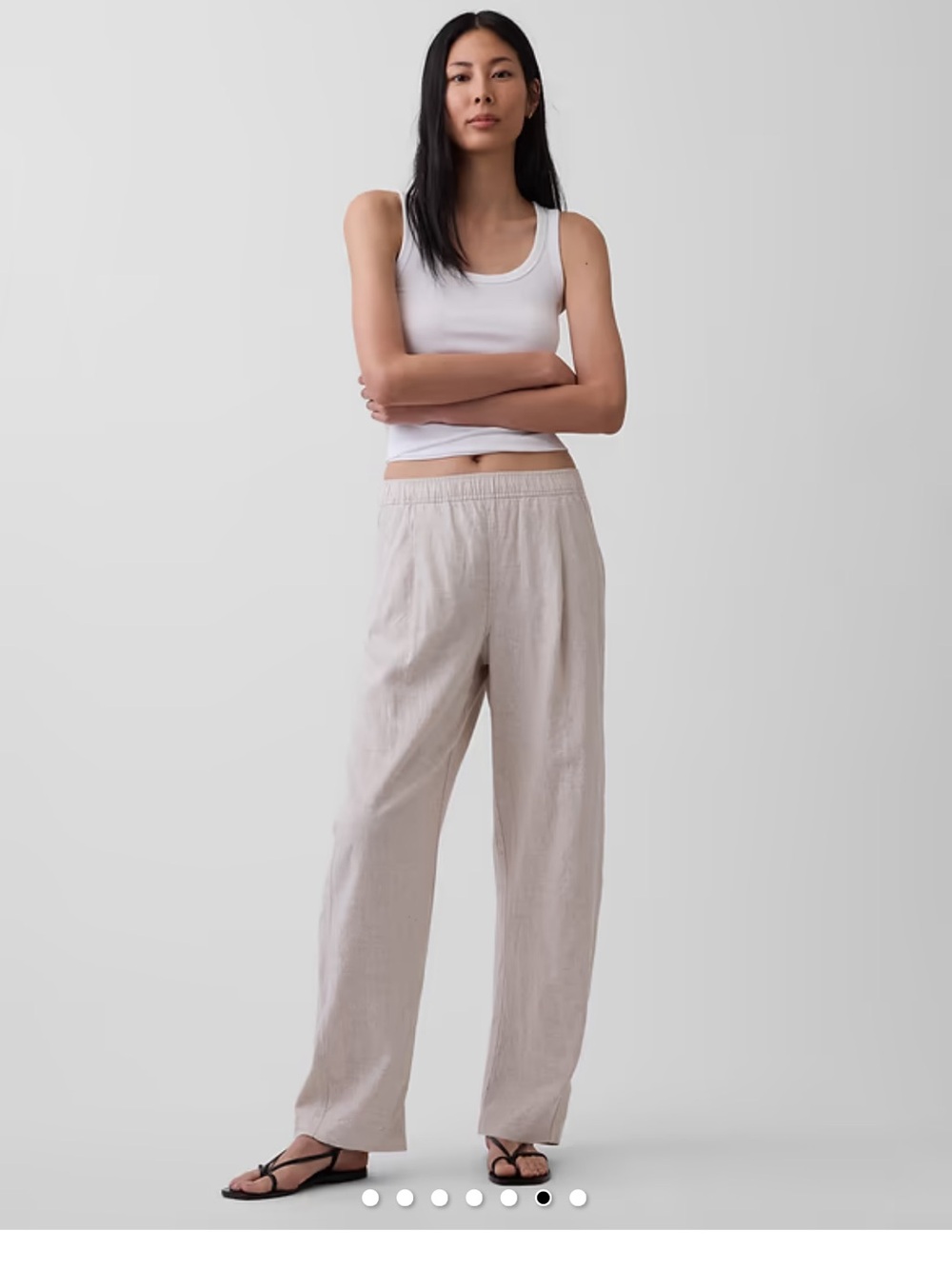 GAP NWT beige linen pants S - Picture 2 of 4